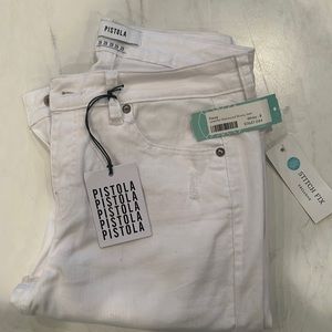 White Pistola Ankle Jeans